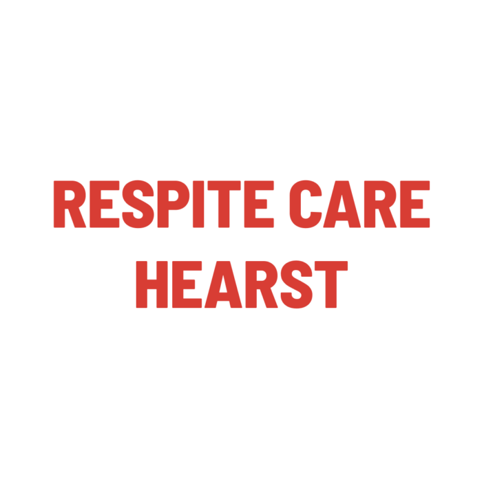 Timmins Care Text in bold red font reading "RESPITE CARE HEARST" on a white background. Cochrane District Social Services Administration Board