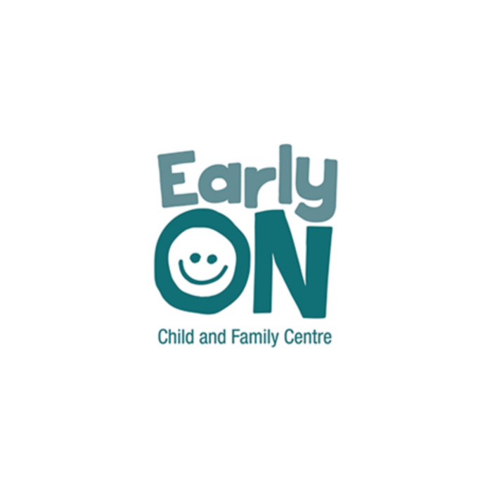 Timmins Care Logo of EarlyON Child and Family Centre with a smiling face in the letter 'O' on a white background. Cochrane District Social Services Administration Board