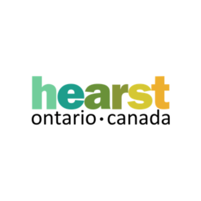 Timmins Care The image shows a logo with the text "hearst ontario • canada" in green, yellow, and black font colors on a white background. Cochrane District Social Services Administration Board