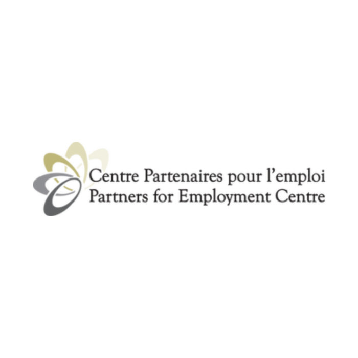 Timmins Care Logo of the Centre Partenaires pour l'emploi, Partners for Employment Centre, with abstract floral design and text in French and English. Cochrane District Social Services Administration Board