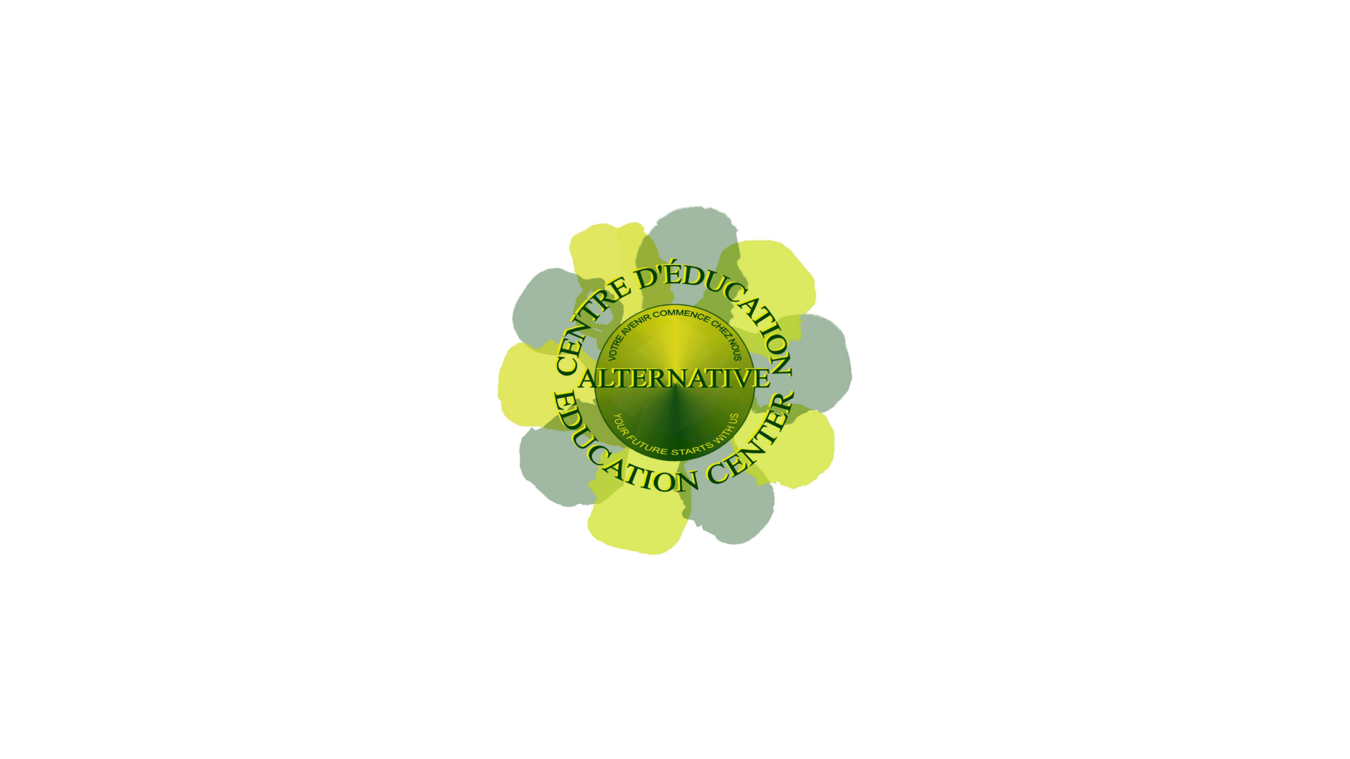 Timmins Care Logo of the Alternative Education Center, with the name in English and French inside a green and grey flower-shaped emblem. Cochrane District Social Services Administration Board