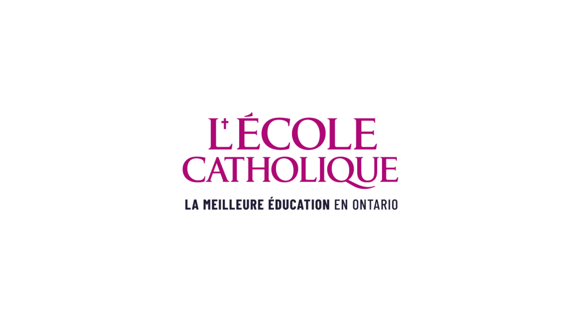 Timmins Care Logo with the text "L'École Catholique" in pink and "La meilleure éducation en Ontario" in black, displayed on a white background. Cochrane District Social Services Administration Board