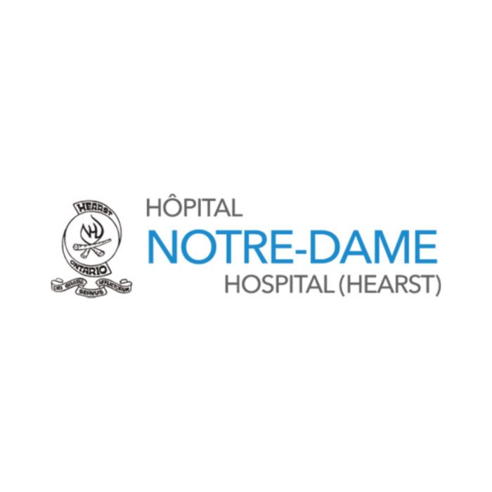 Timmins Care Logo of Hôpital Notre-Dame Hospital (Hearst) featuring the hospital's emblem and bilingual name in French and English. Cochrane District Social Services Administration Board